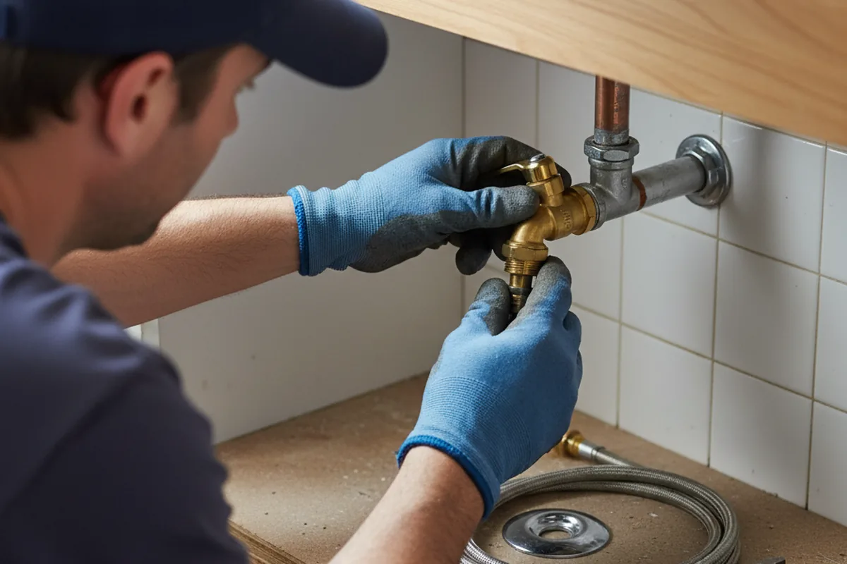 Shutoff valve and fitting work during Faucet and Fixture Repair in Shoemakersville